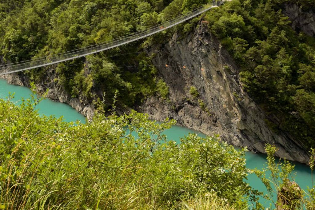 Une des passerelles reliant les différentes épreuve du Trail de Monteynard