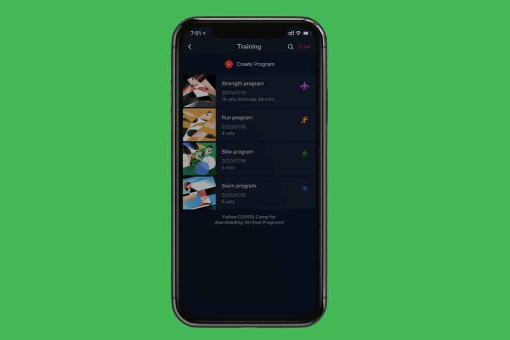 Coros Apex Pro application