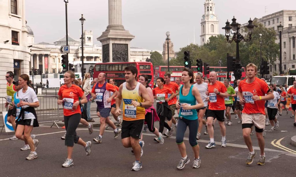 London Marathon trafalgar square