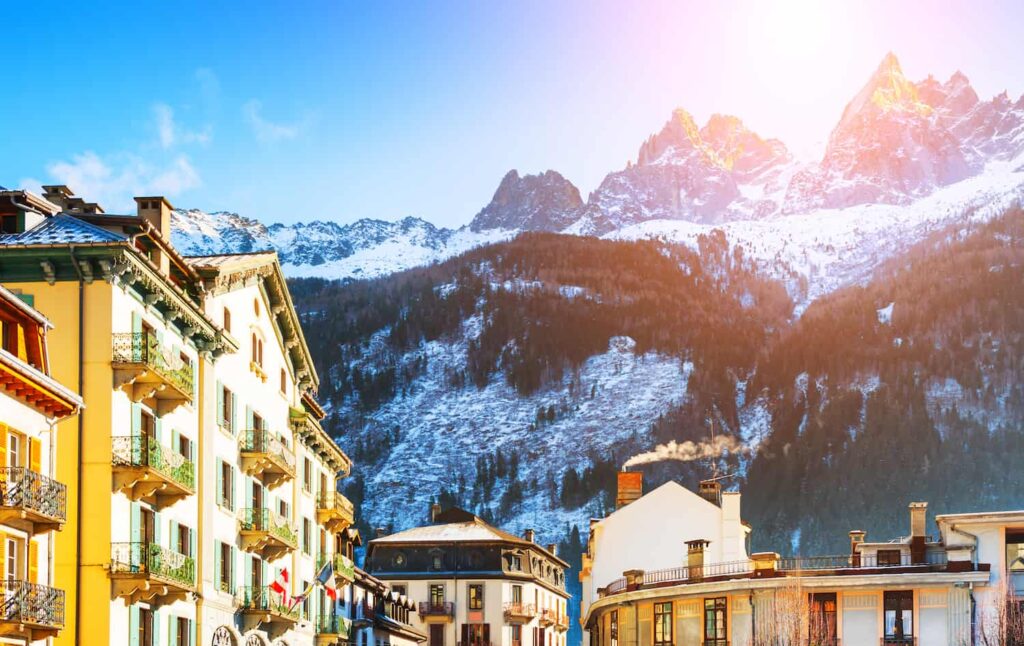 vue de Chamonix en hiver départ de la CCC
