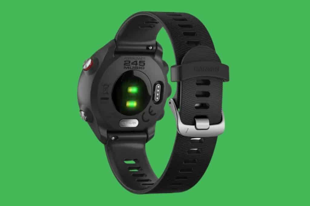 Garmin Forerunner 245 Music vue du capteur optique du boîtier