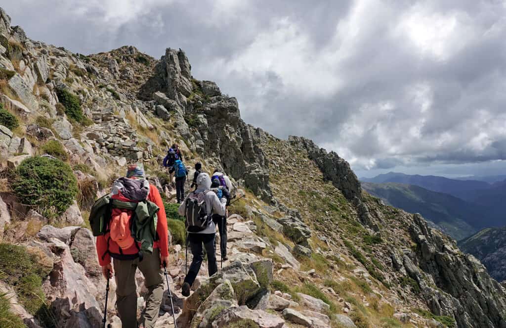 Randonnée sur les crêtes du GR 20 en Corse