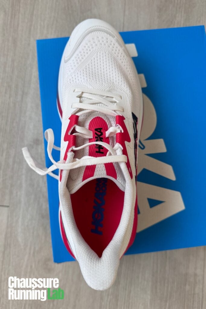 Hoka Skyward X tige mesh technique