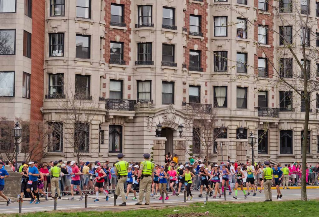 runners au marathon de boston