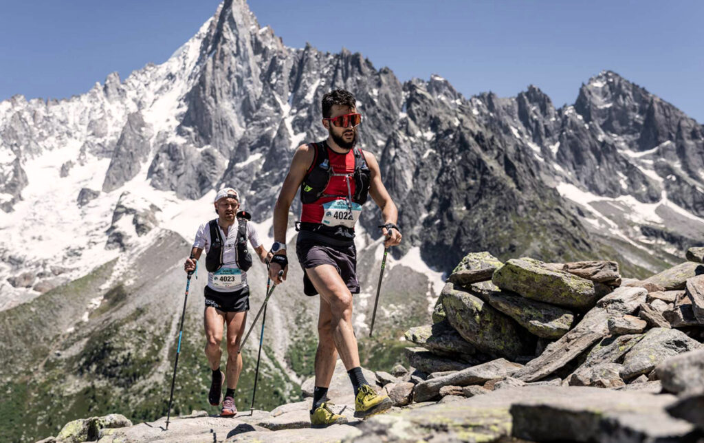 traileurs avec dossards sur le marathon du Mont Blanc