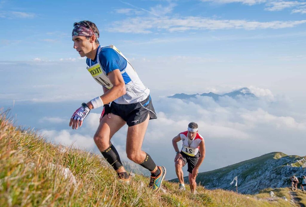 traileurs dans une Sky races en montagne